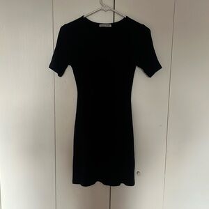 Reformation Jeans | Black Ribbed Stretch Dress | S